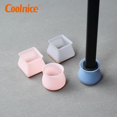 China Coolnice Reusable Floor Protector Around Silicone Rubber Pads Quality Chair Feet Leg Cap Cover for sale