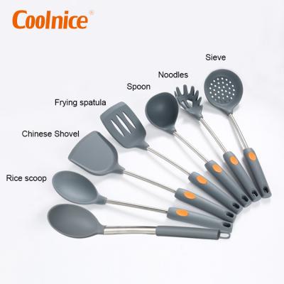 China Amazon Hot Selling Sustainable High Quality Food Grade 7pcs Silicone Cookware Set BPA Free for sale