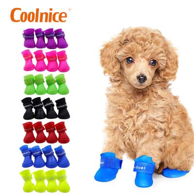 China Sustainable Pet Supplies Pet Cat Rain Shoes Socks For Small Dogs Medium Large Dogs Rain Waterproof Shoes Anti-skid Rubber Boot for sale