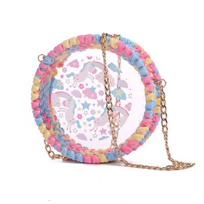 China 2020 Newest High Quality Wholesale Fashion Round PVC Chain Sling Korean Style Cross Mini - Body Bag Women Fashion Jelly Female Bag for sale