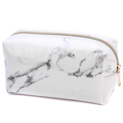 China Fashoion PU Bag PVC Travel Storage Beauty Bag Makeup Toiletry Storage Leather Marbling Clutch For Ladies for sale