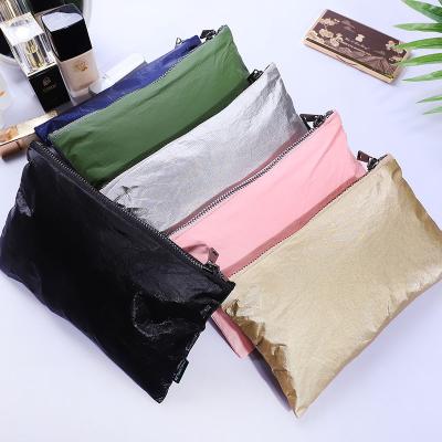 China Fashoion Tyvek Waterproof High Quality Lady Pouch Metal Zipper Beauty Bag Cosmetic Pencil Case for sale