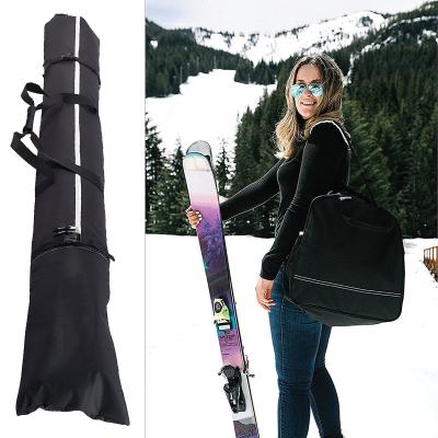 China Ski storage bag padded two-piece combo store and carry ski bag and boot skis up to 203 cm adjustable length for sale