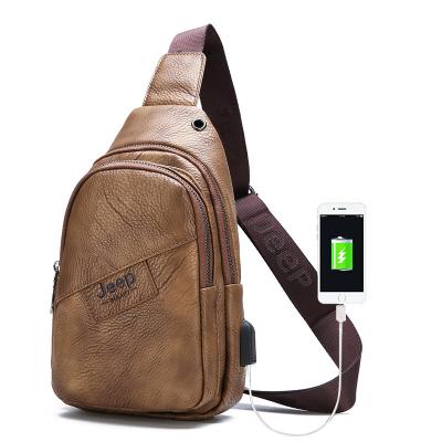 China Fashion Durable Microfiber Leather Chest Bag Laulyjoey Sling Bag Messenger Cross - Body Man Bag With USB Charing for sale