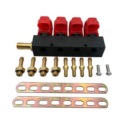 China cyl 4 sequential injection system conversion part cng kit injector rail for car standard size for sale