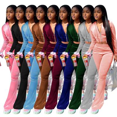 China New Arrivals Breathable Drops 2021 Two-Piece Tracksuit Pants Set For Women Women Solid Color Long Sleeve Hoodie And Sport Tracksuit Set for sale