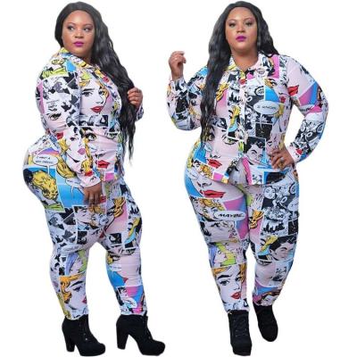 China Plus Size Casual Women's Colorful Printed Long Sleeve Shirt And Pantsuit for sale