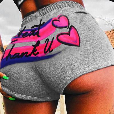 China Anti-wrinkle supplier wholesale cupid heart design spandex shorts women's fashionable heart abbreviation design cupid hot pants for sale