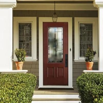 China Waterproof Front Entry Single Doors Wooden Main Door Simple Design for sale