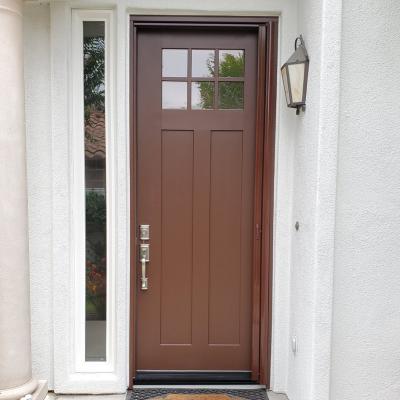 China Waterproof Glass Plus Half Modern Wooden Door Garage Designer Glass Wood Doors For Kitchen for sale