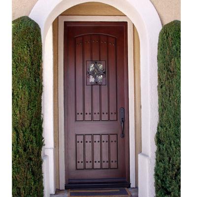 China Waterproof half glass wooden door entry wooden door glass door with wood inlay for sale