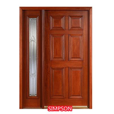 China Waterproof Malaysian teak wood main door designs main door modern wood carving design for sale