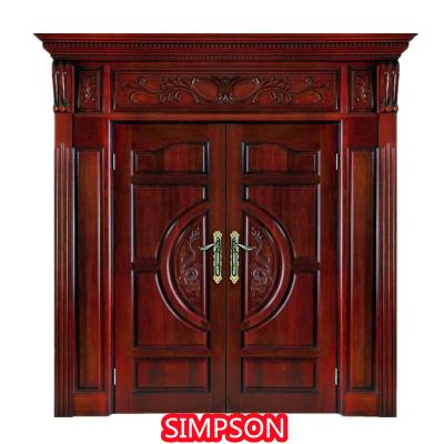 China Kerala Waterproof Teak Wood Main Door Designs Interior Wooden Main Entrance Design for sale