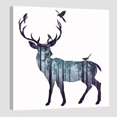 China Waterproof+ECO-Friendly Abstract Canvas Painting Print Wall Art Tree Deer Picture Home Decor On Cheap Price for sale