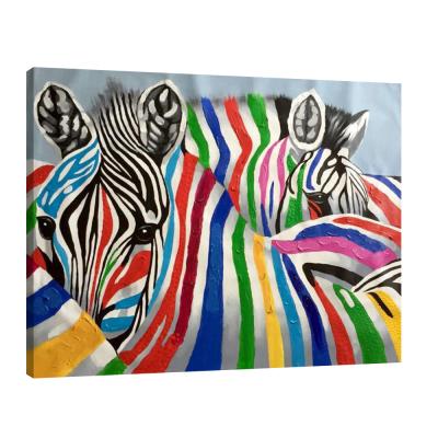 China China Factory Long Lifespan Modern Zebra Hand Painted Oil Painting Pop Art for sale