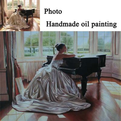 China Mother's Day Portrait Oil Hand Painted Unique Gift Modern Canvas Painting for sale