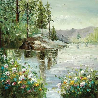 China Modern China Manufacturer Popular Summer Canvas Scenery Oil Painting Four Seasons Wall Art for sale