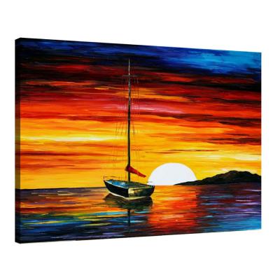 China Classical Sunrise Handmade Landscape Painting For Living Room Home Hotel Cafe Modern Wall Art Decoration for sale