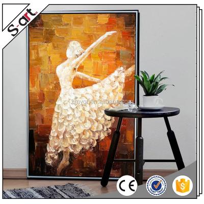 China Abstract Dancing Girl Canvas Oil Painting Abstract Art for sale