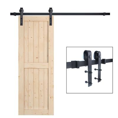 China Heavy Duty Decoration Hodor Interior Horseshoe Sliding Barn Door Wood Hardware Sets With 6.6FT Track for sale