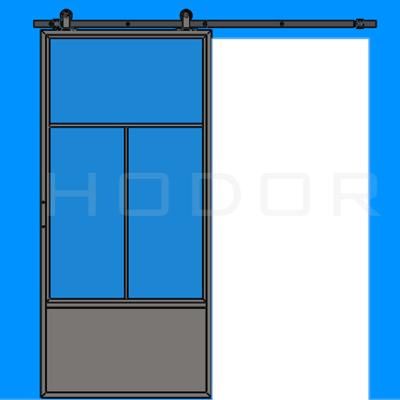 China Exterior Decoration HODOR SG18 French Doors With 3 Glass Grids T Type And 1 Board Steel Sliding for sale