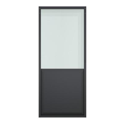 China HODOR HG15 Decoration Glass Swing Door With Black Steel Frame for sale