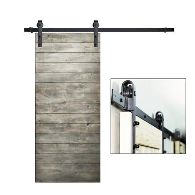 China Decoration Hodor Wrought Iron Track Barn Top Mount Sliding Door Hardware Rolling Kit for sale