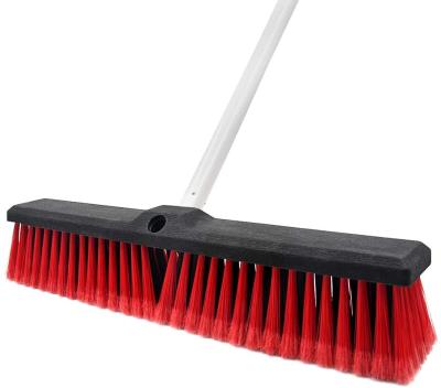 China Push Broom Outdoor Stiff Indoor Outdoor Rough Floor Scrub Brush 17.7 Inches Wide 61.8 Inches Long Handle Stainless Steel for sale