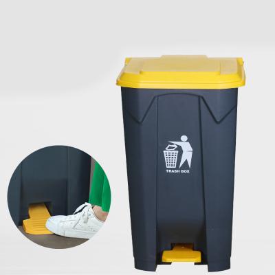 China Sustainable Pedal Trash Can With Cover Smell Proof Large Diameter Trash Can Multi Color Classified Optional Inner 15l-100l Can Be Divided for sale