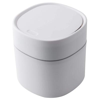 China Sustainable Plastic Mini Trash Can with Lid Wastebasket for Bathroom Vanity, Desk, Table Top or Coffee Table - Have Cotton Rounds for sale