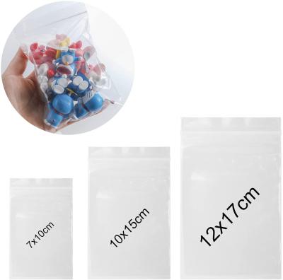 China 300 Count Clear Small Disposable Plastic Bags, 2 Mil Transparent Resealable Zipper Poly Bags, OPP Bags Self Sealing Zipper Poly Baggies for sale