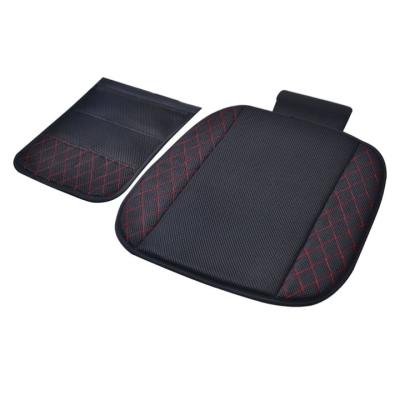 China Business Factory Multifunctional Red Rhombus Hoop Net Car Seat Cover With Storage Phone Bag for sale