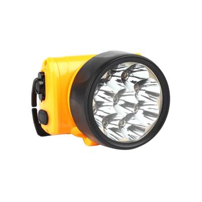 China Camping TL-03-9 (9 LED) Portable Led Lead Acid Battery Head Light Rechargeable Yellow Headlight for Rubber Farm Work for sale