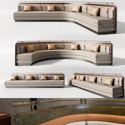 China Antique Luxury U Shape Semi Circle Booth Seating Leather Hotel Restaurant Sofa Seats for sale