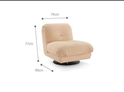 Cina High End Hotel Lobby Furniture Simple Frosted Leather Swivel Single Lounge Chair in vendita