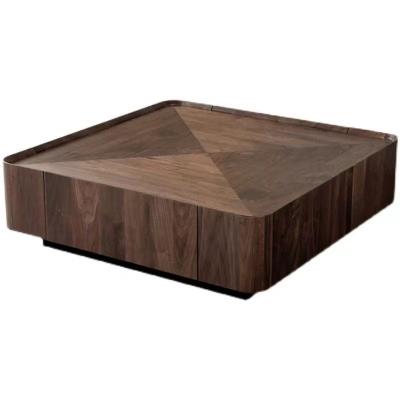 China Black Walnut Coffee Table Nordic Light Luxury Square Tea Table For Lobby Office à venda