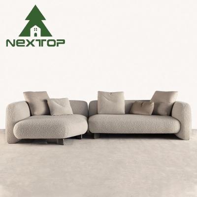 China Modern Sofa Cream Style Casual Lobby Reception Sofa Set Cotton Fabric Te koop