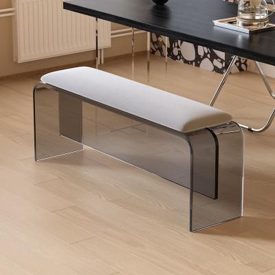 China Transparent Suspended Acrylic Bench Living Room Doorway Shoe Dining Bench en venta