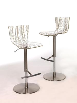 China Polishing Hotel Restaurant Furniture Transparent Adjustable Bar Stools for sale