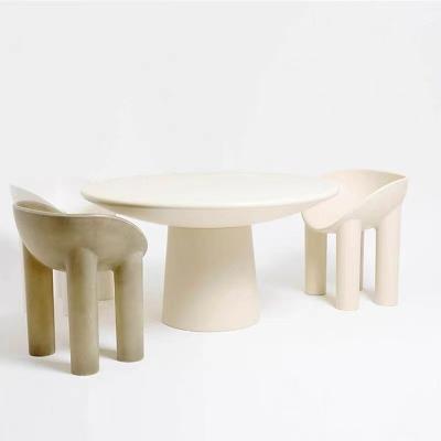 China Art Elephant Legs Hotel Coffee Table Fiberglass Simple Round Dining Table Chairs Set Te koop