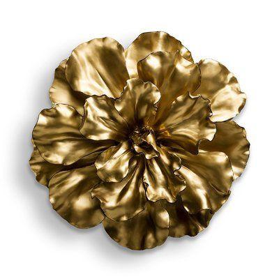 China Metal Wall Flower Large And Bold Luxury Flower Wall Art Piece For Hotel Interior for sale