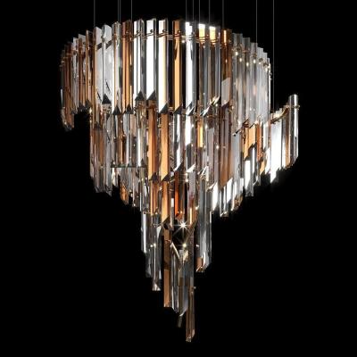 China Warm 3000K Chandelier In Copper With Clear Glass For Hotel Interior Furniture for sale