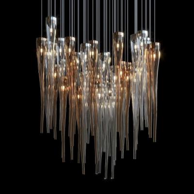 China Luxurious Champagne Tassel Large Lighting For Hotel Restaurant Resort Retail Shop for sale