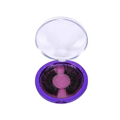 China Natural Top Lashes Hot Selling Hand Made Natural 3d Look Synthetic False Eyelashes With Round Box for sale