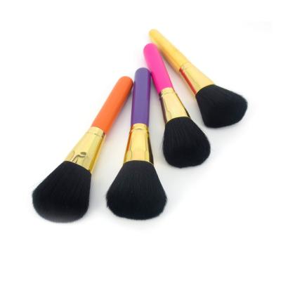 China Professional Yellow Orange Pink Purple Smudge Brush Makeup 4pcs Brush With Cosmetic Case Private Label Set OEM Acceptable Tools Wood for sale