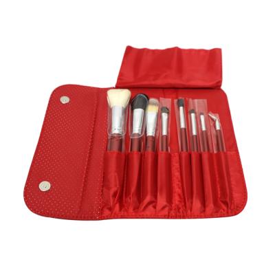 China Angular Blush China Manufacturer Hot Selling 8pcs High Quality Red Makeup Brushes for sale