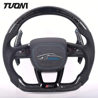 China Carbon Fiber Paddles Steering Audi R8 Alcantara Steering Wheel OEM Led Leather for sale