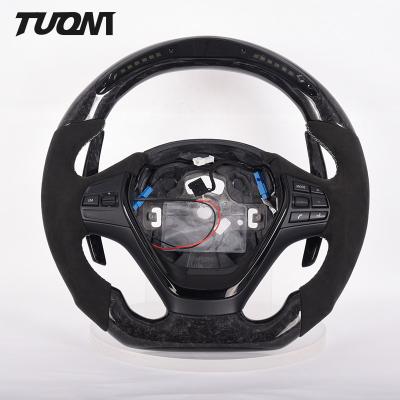 China Alcantara Led Forged Carbon Fiber Bmw F20 Steering Wheel Flat Bottom for sale