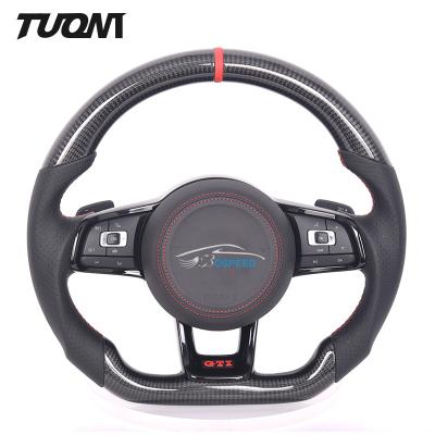 China 2022 Sport Stitching Volkswagen Carbon Fiber Steering Wheel Alcantara 350mm for sale