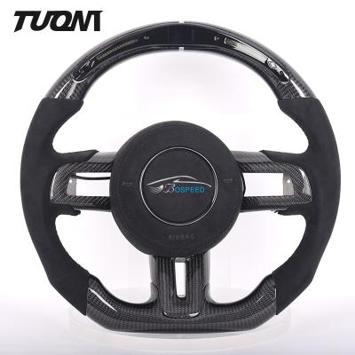 China Carbon Fiber F150 Custom Steering Wheel LED Display Black Stitch for sale